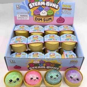 12 Squishy Steam Bun Dim Sum Mystery Squishy Dumpling - Sugar style ( Sparkly)